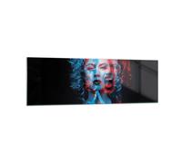 Cuadro Sobre Vidrio 160x50cm Cuadros Pared Negro Mujer Emociones Wall Art Prints