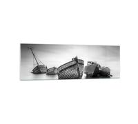 Cuadro Sobre Vidrio 160x50cm Cuadros Pared Łódź Naufragio Barco Wall Art Prints
