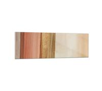 Cuadro Sobre Vidrio 160x50cm Cuadros Pared Oro Abstracción Líneas Wall Art