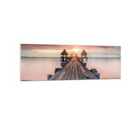 Cuadro Sobre Vidrio 160x50cm Cuadros Pared Puente Madera Paseo Wall Art Prints