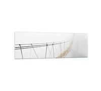 Cuadro Sobre Vidrio 160x50cm Cuadros Pared Puente Suspendido Niebla Wall Art