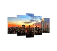 Cuadro Sobre Vidrio 160x85cm Cuadros América edificio puesta de sol rascacielos