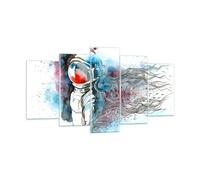 Cuadro Sobre Vidrio 160x85cm Cuadros Astronauta universo astronomía explorador