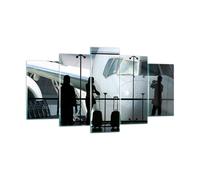 Cuadro Sobre Vidrio 160x85cm Cuadros Pared Avión Aeropuerto Passangers Wall Art