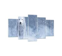 Cuadro Sobre Vidrio 160x85cm Cuadros Pared Blanco lobo nieve Wall Art Prints