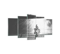 Cuadro Sobre Vidrio 160x85cm Cuadros Pared Blanco Y Negro Ciclista Soledad Art