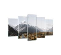 Cuadro Sobre Vidrio 160x85cm Cuadros Pared Camino Montaña Cumbres Wall Art