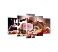 Cuadro Sobre Vidrio 160x85cm Cuadros Pared Comida comida sausag hierbas Wall Art