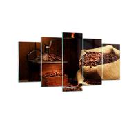 Cuadro Sobre Vidrio 160x85cm Cuadros Pared Desayuno chocolate café frijoles Art