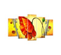 Cuadro Sobre Vidrio 160x85cm Cuadros Pared Flor líneas marcas Wall Art Prints