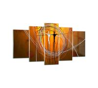 Cuadro Sobre Vidrio 160x85cm Cuadros Pared Gente danza líneas papel pintado Art