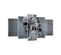 Cuadro Sobre Vidrio 160x85cm Cuadros Pared Indio Penacho Hombre Wall Art Prints