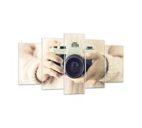 Cuadro Sobre Vidrio 160x85cm Cuadros Pared La Cámara Retro Fotografía Wall Art