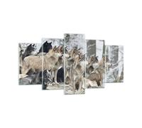 Cuadro Sobre Vidrio 160x85cm Cuadros Pared Manada Lobos Invierno Wall Art Prints