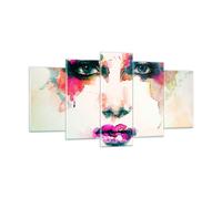 Cuadro Sobre Vidrio 160x85cm Cuadros Pared Mujer cara cosmética Wall Art Prints