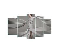 Cuadro Sobre Vidrio 160x85cm Cuadros Pared Mujer modelo rayas las emociones Art