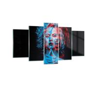 Cuadro Sobre Vidrio 160x85cm Cuadros Pared Negro Mujer Emociones Wall Art Prints
