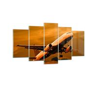 Cuadro Sobre Vidrio 160x85cm Cuadros Pared Pasajeros avión avión alas Wall Art