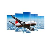 Cuadro Sobre Vidrio 160x85cm Cuadros Pared Pasajeros avión motores nubes Art