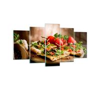 Cuadro Sobre Vidrio 160x85cm Cuadros Pared Pizza vegetariana italia comida Art