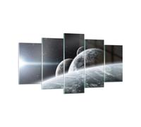 Cuadro Sobre Vidrio 160x85cm Cuadros Pared Planetas cosmos estrellas Wall Art