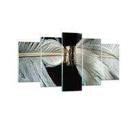 Cuadro Sobre Vidrio 160x85cm Cuadros Pared Pluma Romántico Matrimonio Wall Art