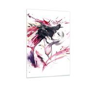 Cuadro Sobre Vidrio 50x70cm Cuadros Pared Abstracción cara emoción femenino Art