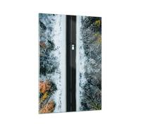 Cuadro Sobre Vidrio 50x70cm Cuadros Pared Bosque Camino Nieve Wall Art Prints