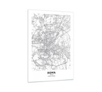 Cuadro Sobre Vidrio 50x70cm Cuadros Pared Ciudad Mapa Roma Wall Art Prints Decor