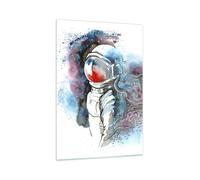 Cuadro Sobre Vidrio 70x100cm Cuadros Astronauta universo astronomía explorador