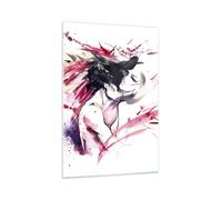 Cuadro Sobre Vidrio 70x100cm Cuadros Pared Abstracción cara emoción femenino Art