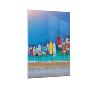 Cuadro Sobre Vidrio 70x100cm Cuadros Pared Barco Playa Perspectiva Wall Art