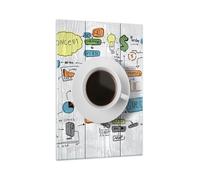Cuadro Sobre Vidrio 70x100cm Cuadros Pared Café mañana taza desayuno Wall Art