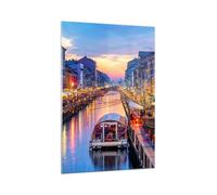Cuadro Sobre Vidrio 70x100cm Cuadros Pared Canal Grande Tarde Wall Art Prints