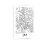 Cuadro Sobre Vidrio 70x100cm Cuadros Pared Ciudad Mapa Berlín Wall Art Prints