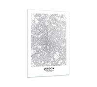 Cuadro Sobre Vidrio 70x100cm Cuadros Pared Ciudad Mapa Londres Wall Art Prints