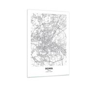 Cuadro Sobre Vidrio 70x100cm Cuadros Pared Ciudad Mapa Roma Wall Art Prints