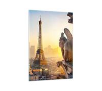 Cuadro Sobre Vidrio 70x100cm Cuadros Pared Gárgolas Torre Eiffel Wall Art Prints