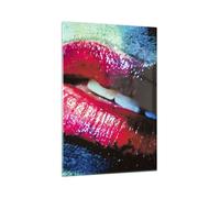 Cuadro Sobre Vidrio 70x100cm Cuadros Pared Labios cara mujer Wall Art Prints
