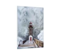 Cuadro Sobre Vidrio 70x100cm Cuadros Pared Linterna Mar Tormenta Wall Art Prints
