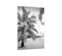 Cuadro Sobre Vidrio 70x100cm Cuadros Pared Monocromo Playa Nubes Wall Art Prints