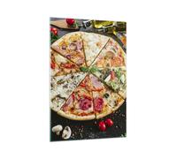Cuadro Sobre Vidrio 70x100cm Cuadros Pared pizza queso tomate Wall Art Prints
