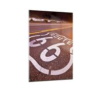 Cuadro Sobre Vidrio 70x100cm Cuadros Pared Usa road way 66 libertad viajar Art