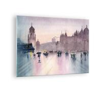 Cuadro Sobre Vidrio 70x50cm Cuadros Pared Acuarela Ciudad Monumentos Históricos
