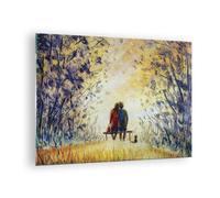 Cuadro Sobre Vidrio 70x50cm Cuadros Pared Amantes En Banco Wall Art Prints Decor