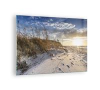 Cuadro Sobre Vidrio 70x50cm Cuadros Pared arena hierba mar Wall Art Prints Decor