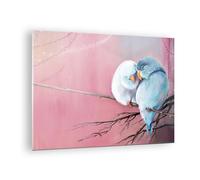 Cuadro Sobre Vidrio 70x50cm Cuadros Pared Aves Azul Rama Wall Art Prints Decor