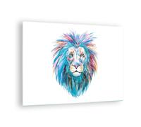 Cuadro Sobre Vidrio 70x50cm Cuadros Pared Colorido león melena Wall Art Prints