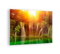 Cuadro Sobre Vidrio 70x50cm Cuadros Pared Croacia parque nacional cascada Art