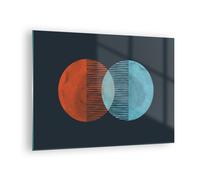 Cuadro Sobre Vidrio 70x50cm Cuadros Pared Geometría Abstracción Minimalismo Art